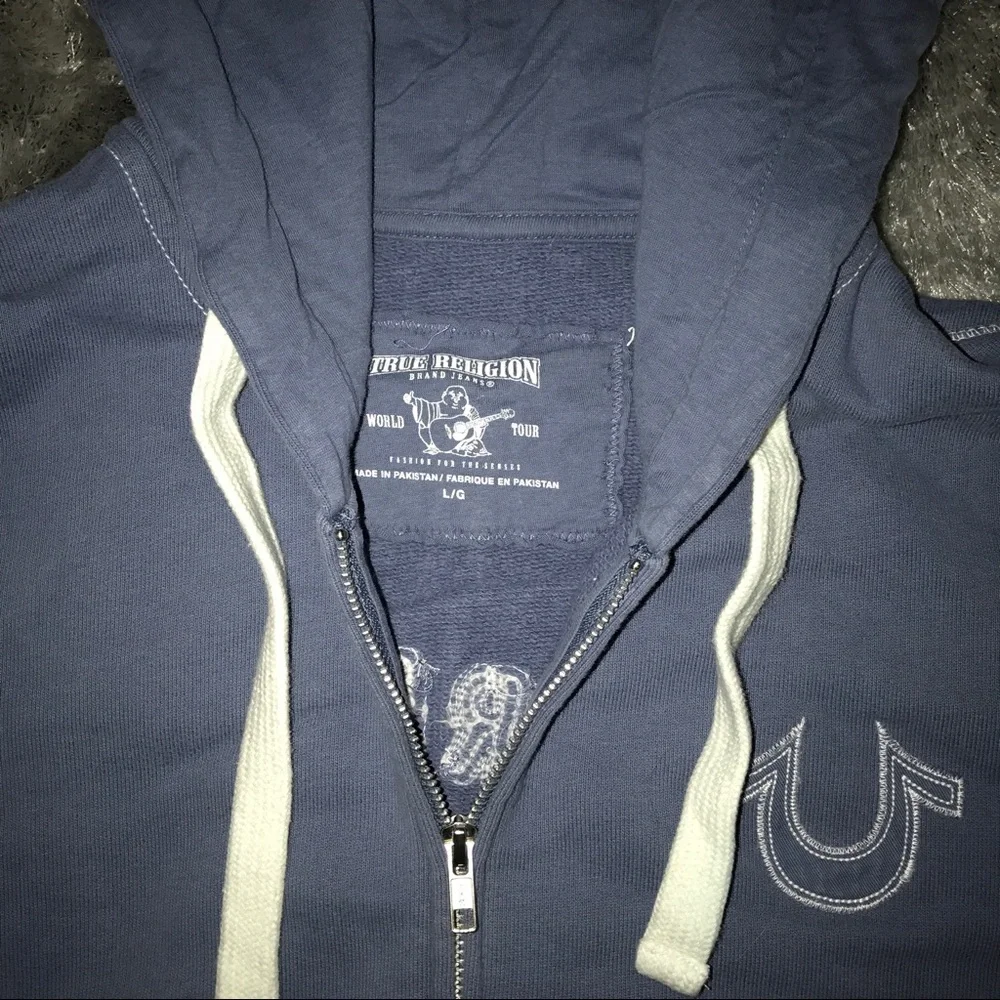 True Religion Navy Blue Hoodie Zip-Up Jacket